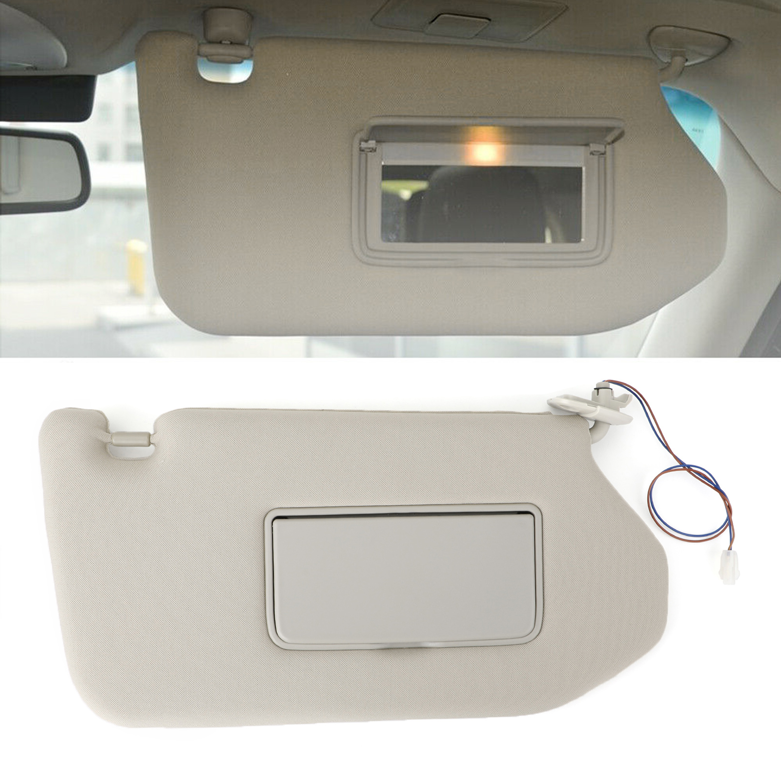 Right Sun Visor Gray With Light For 13-18 Pathfinder 14-17 Infiniti ...