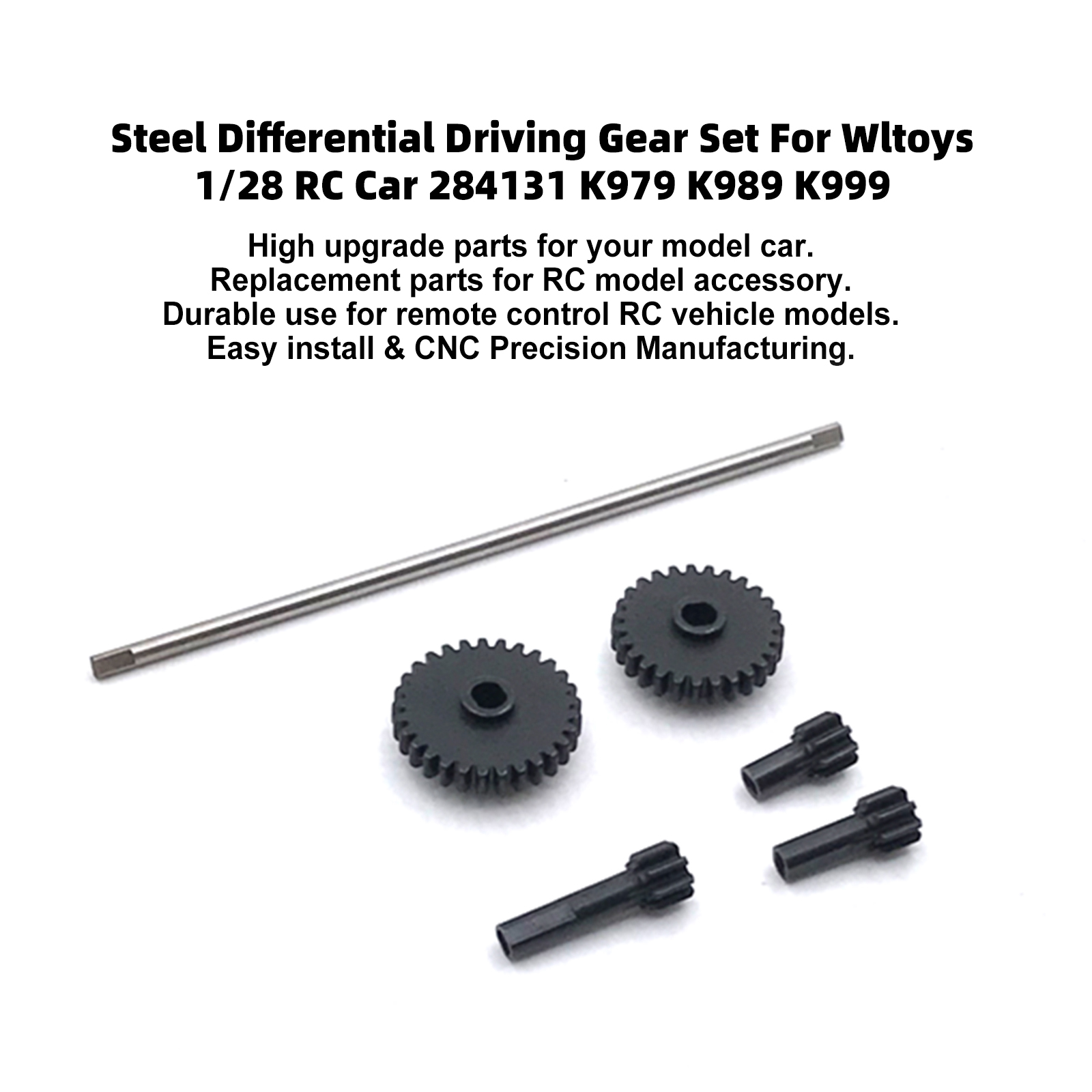 Steel Differential Driving Gear Set For Wltoys 1/28 RC Car 284131 K979 K989 K999 detail view 2