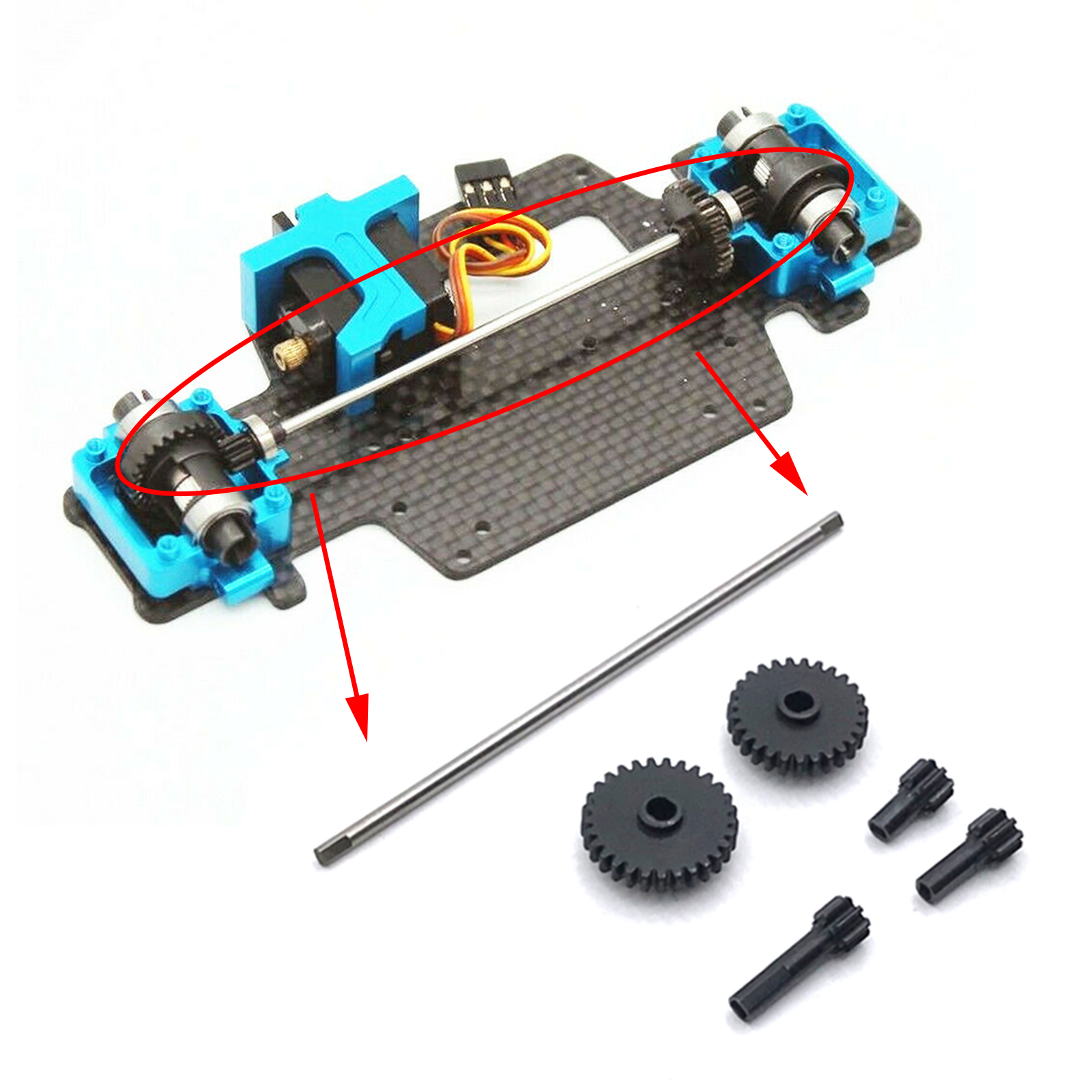 Steel Differential Driving Gear Set For Wltoys 1/28 RC Car 284131 K979 K989 K999 detail view 4