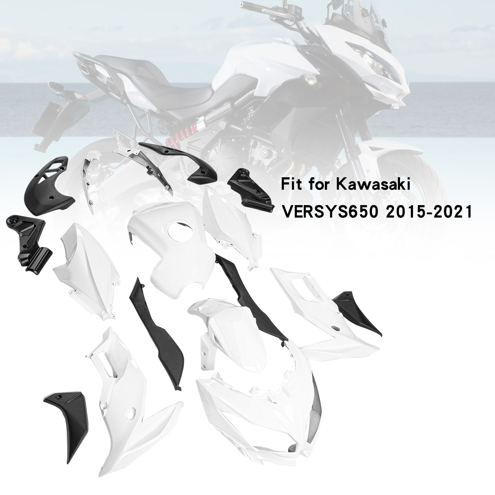 適用於 Kawasaki VERSYS 650 2015-2021 全車彩繪車殼附油桶罩008-極限超快感