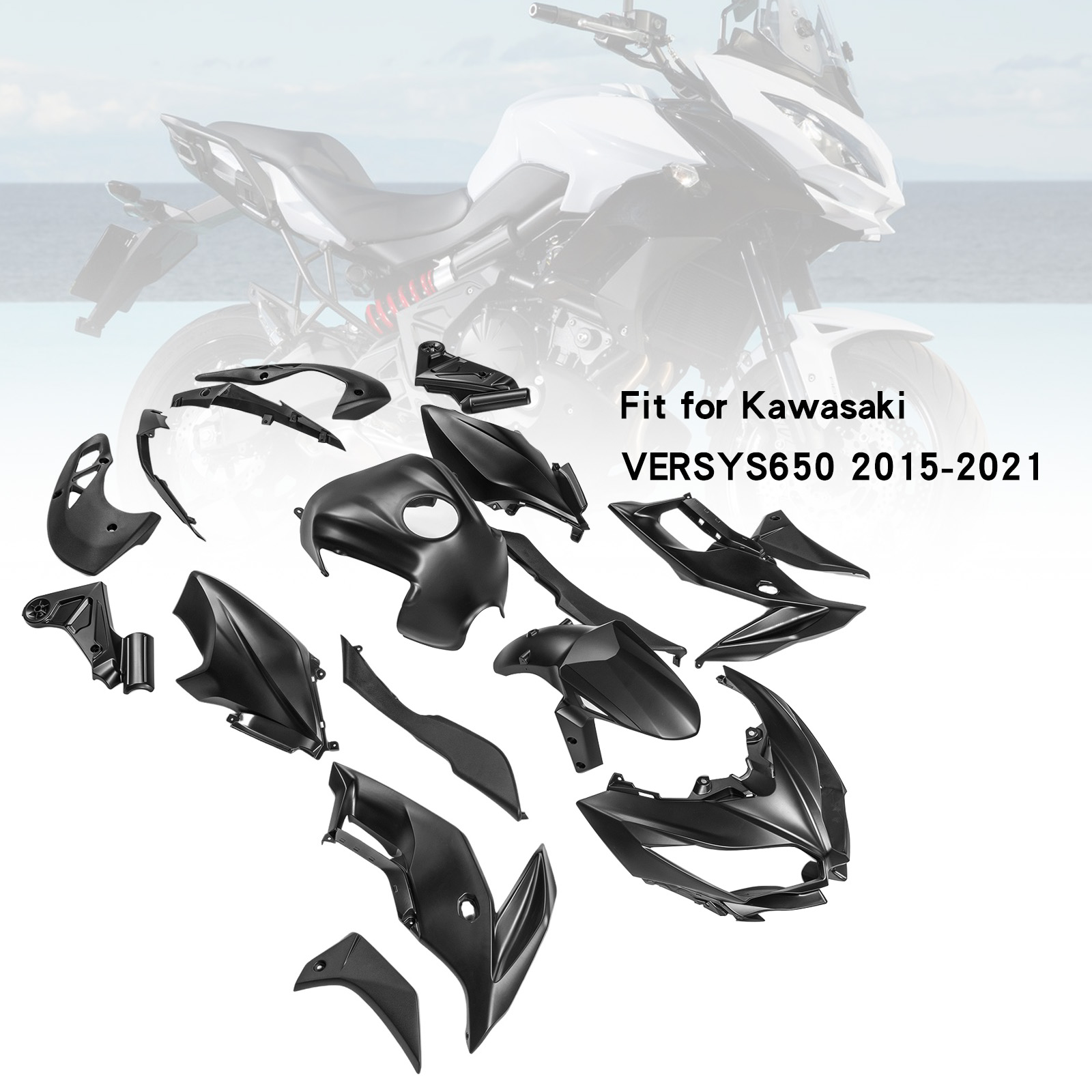適用於 Kawasaki VERSYS 650 2015-2021 全車彩繪車殼附油桶罩011-極限超快感