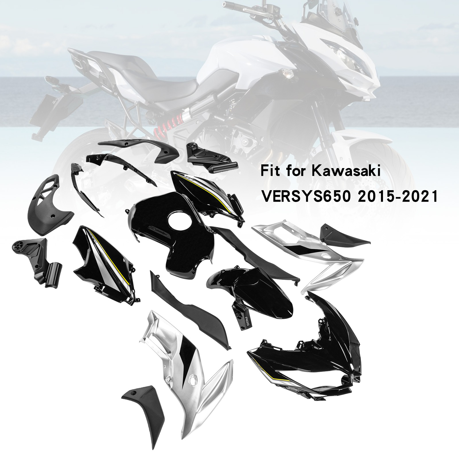 適用於 Kawasaki VERSYS 650 2015-2021 全車彩繪車殼附油桶罩012-極限超快感