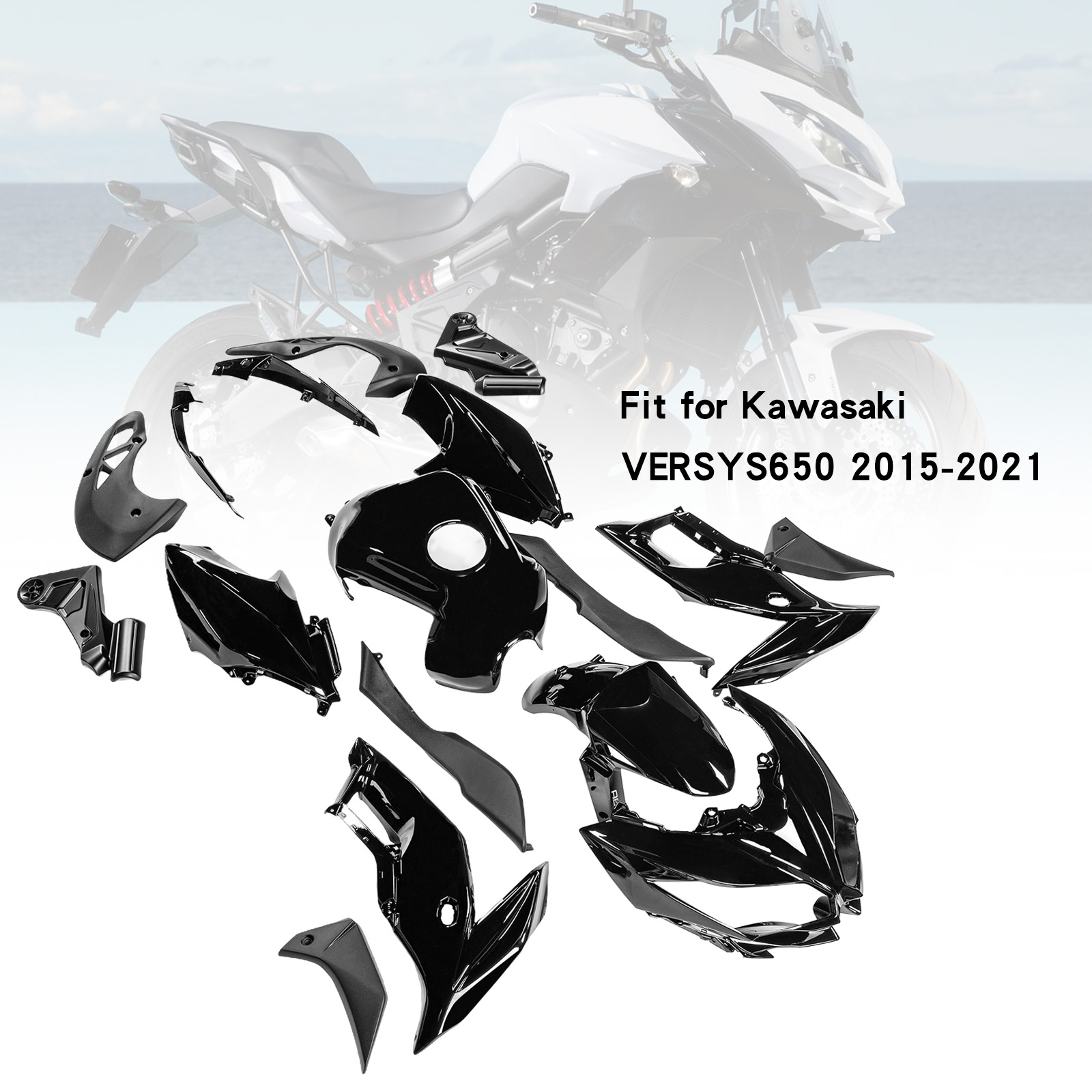 適用於 Kawasaki VERSYS 650 2015-2021 全車彩繪車殼附油桶罩013-極限超快感