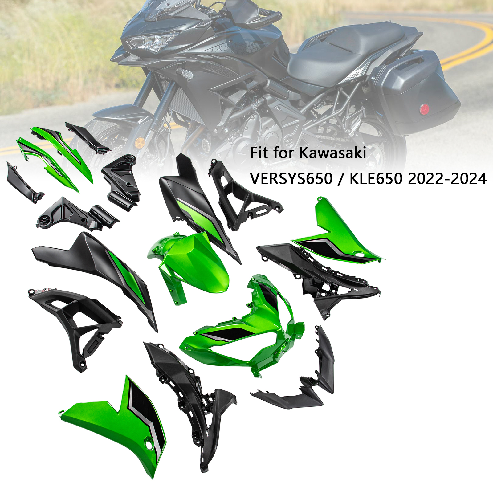 適用於 Kawasaki VERSYS 650 2022-2026 全車彩繪車殼002-極限超快感