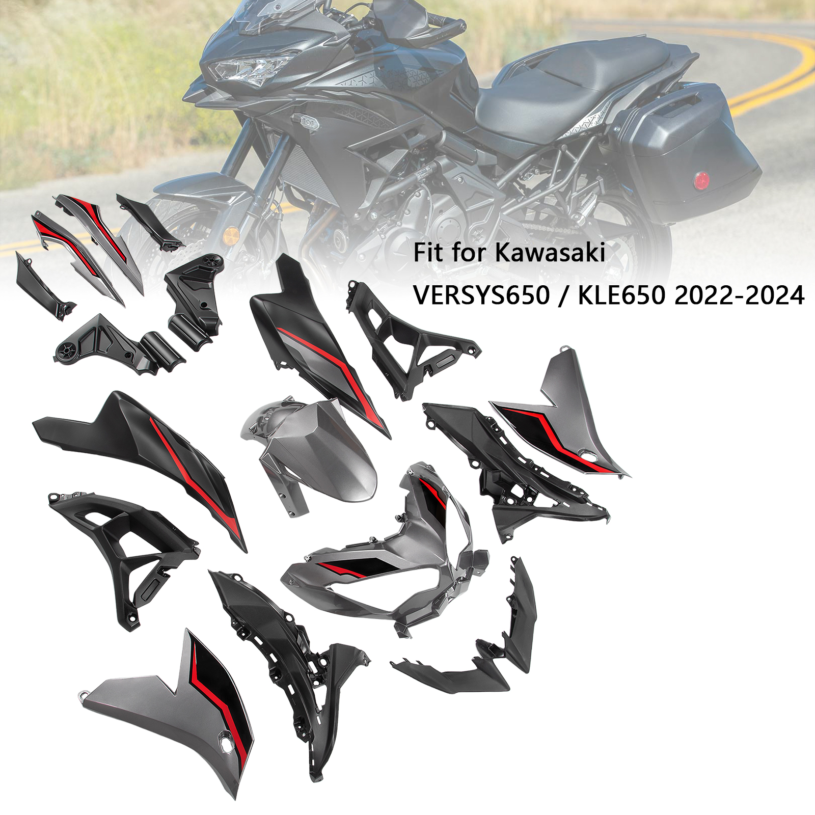 適用於 Kawasaki VERSYS 650 2022-2026 全車彩繪車殼004-極限超快感