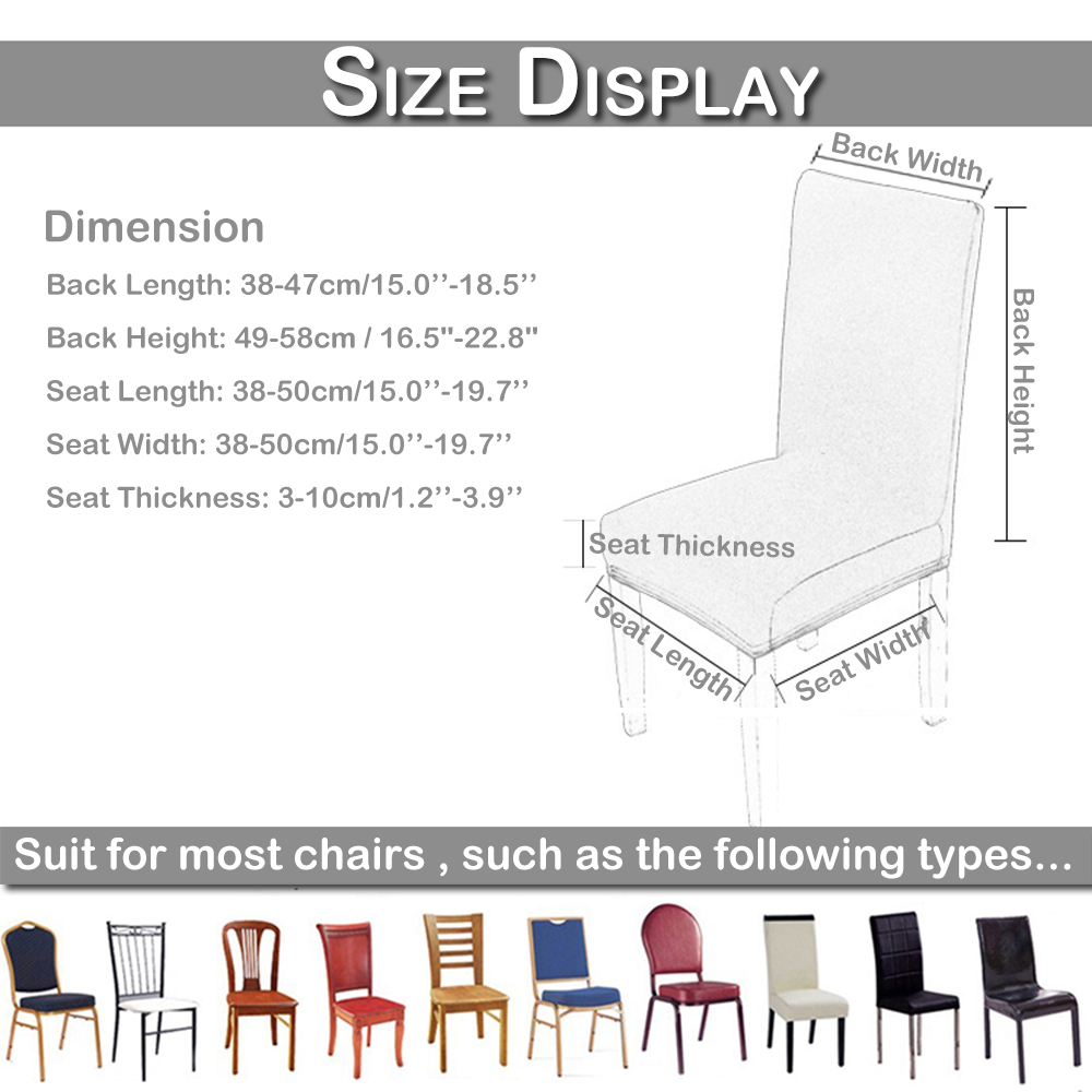 1//4//6//8 Pcs Large Solid Spandex Stretch Wedding Banquet Pleuche Chair Seat Cover