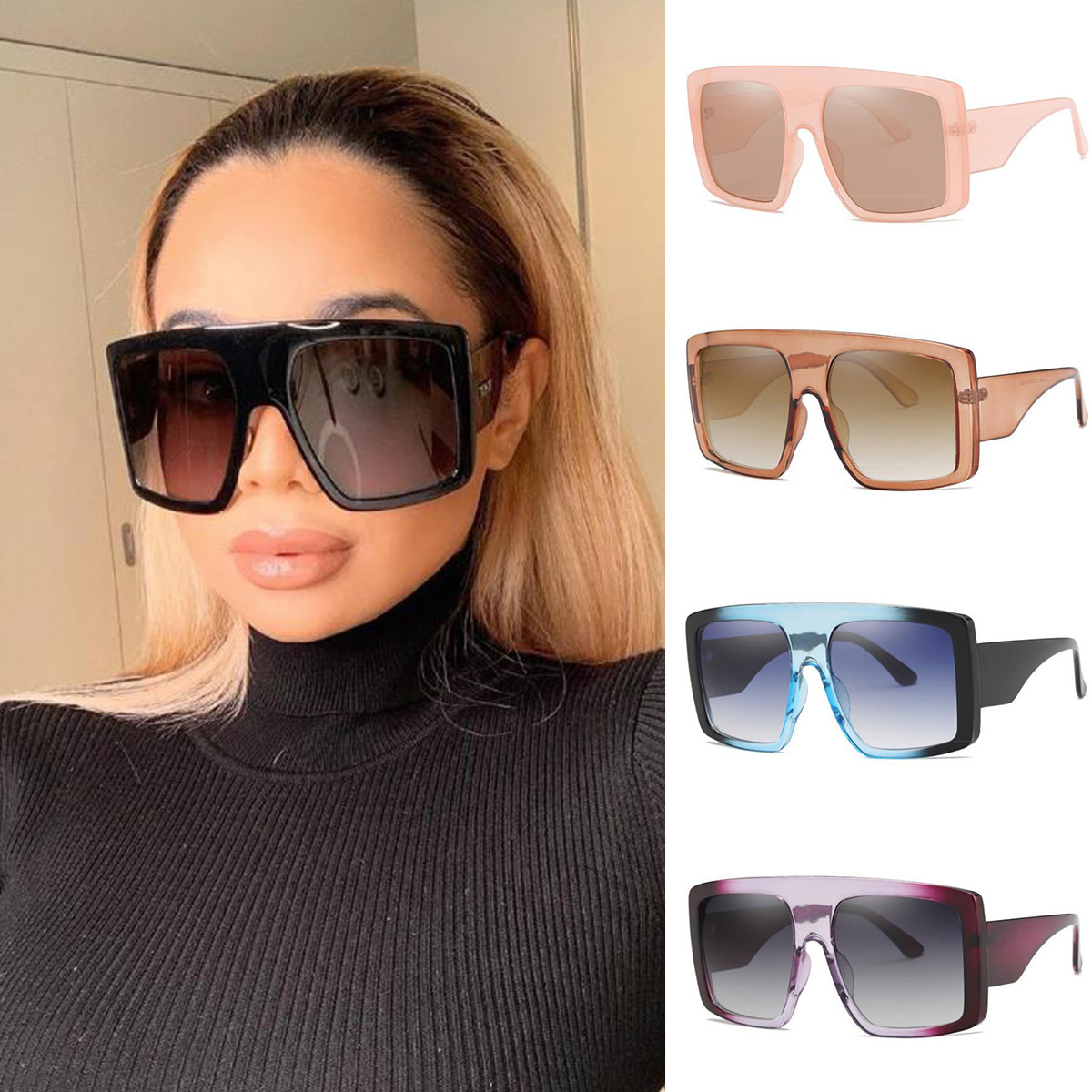 Huge Oversized Xxl Square Sunglasses Women Driving Outdoor Shades Shield Glasses Ebay 8361