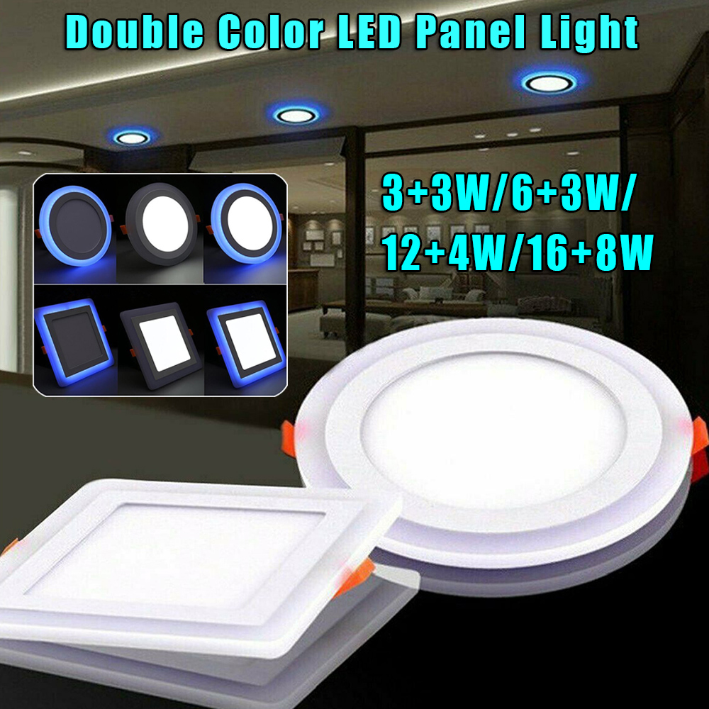 3 Mode Rgb Blue + White Dual Color Led Ceiling Recessed Panel Down Spot 