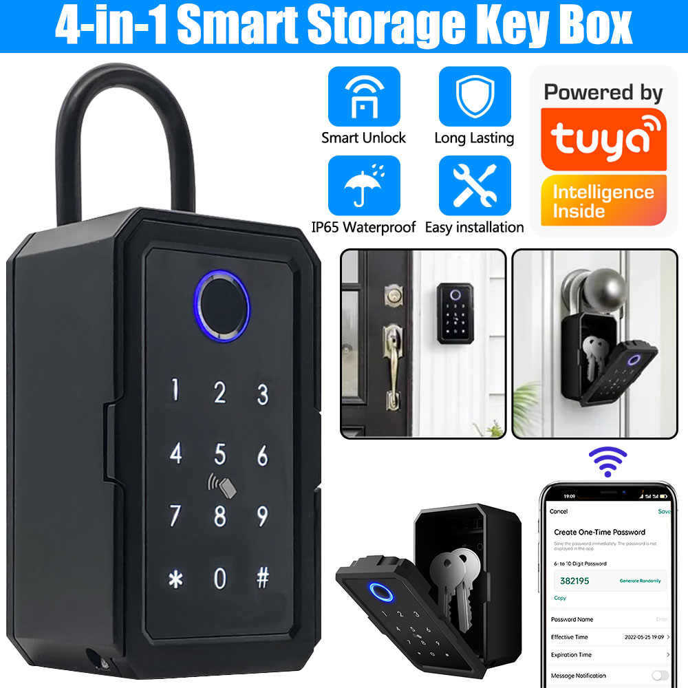 Smart Key Safe Lock Box Security Combination Bluetooth Outdoor Key Box  Access | eBay UK