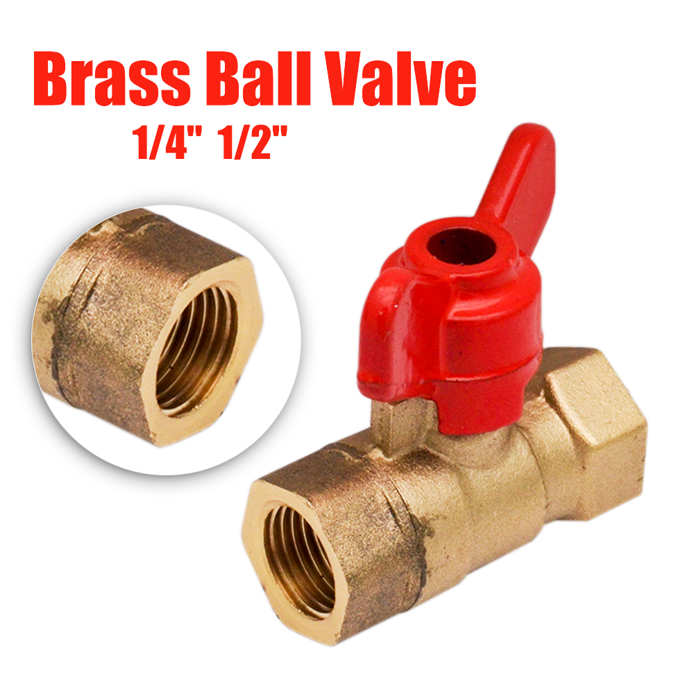 Red T Handle 3//4 BSPP Ball Valve Female x Female