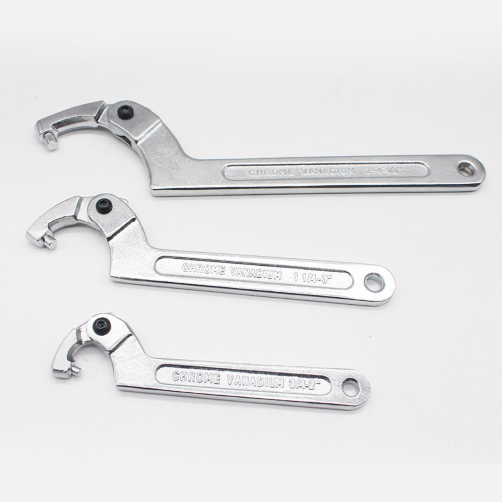 Adjustable Hook Wrench Spanner Tool Chrome Vanadium 19-51mm 32-76mm 51 ...