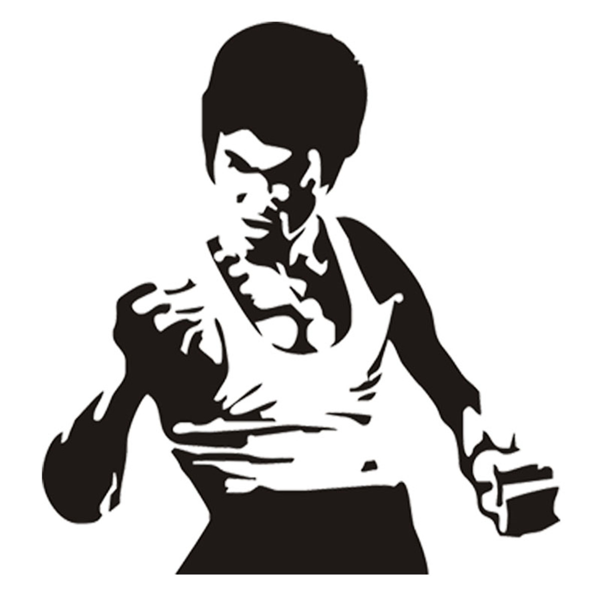 2pcs Bruce Lee Stickers Car Motorcycle Window Laptop Wall Door PC Decal ...