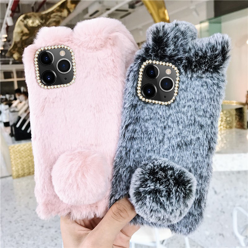Soft Warm Plush Fluffy Fur Soft Case Cover For iPhone 11 Pro Max XS XR