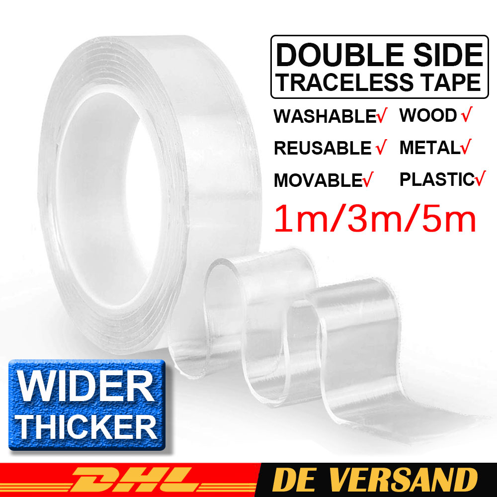 Magic Nano Tape doppelseitiges spurloses Klebeband Abnehmbares Klebeband Home DE