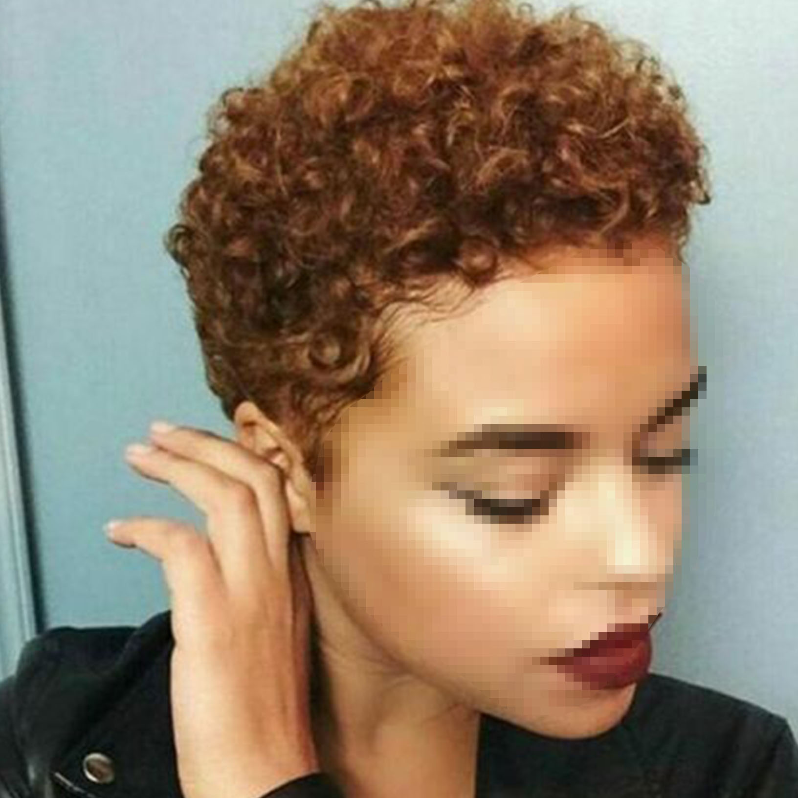 short brown curly hair wig