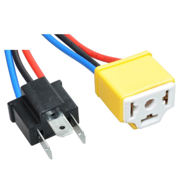 H4 Headlight Headlamp Light Bulb Relay Wiring Harness Socket Plug Wire