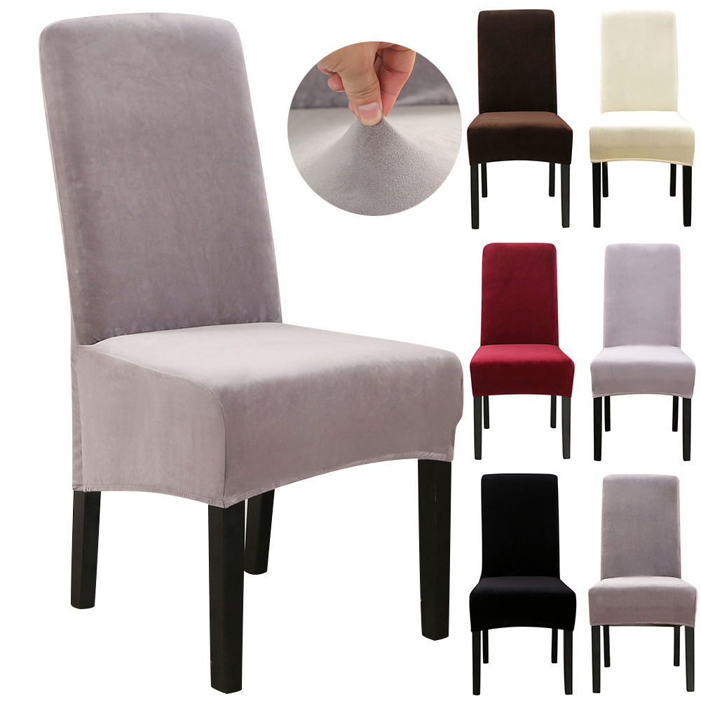 1//4//6//8 Pcs Pile Stretch Wedding Banquet Printing Velvet Chair Party Seat Cover