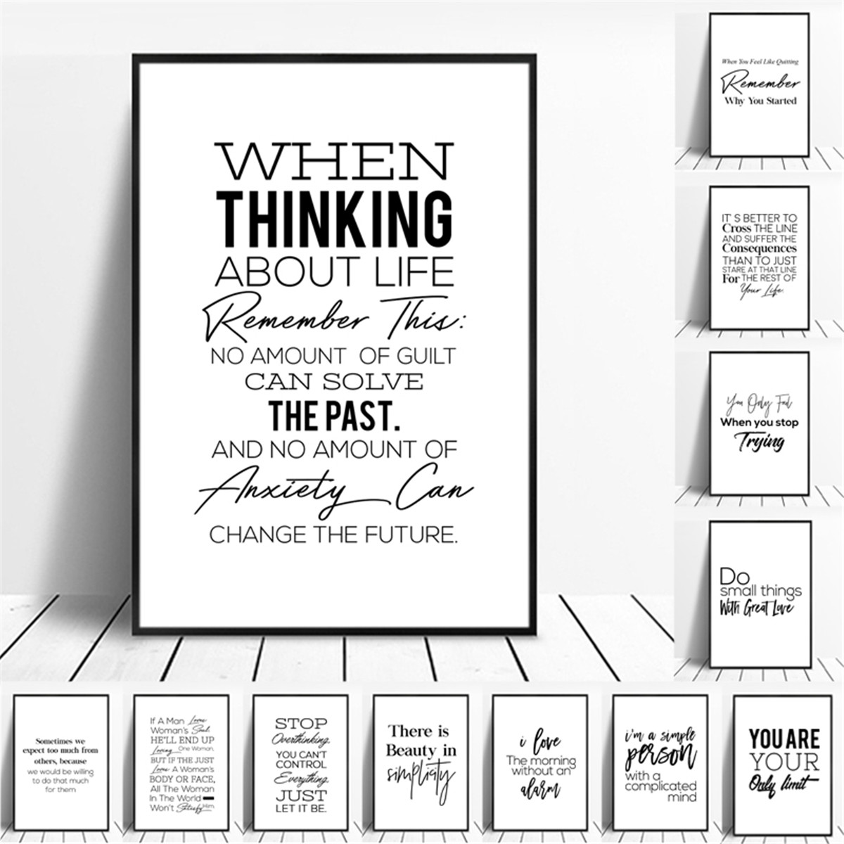 English Inspirational Sentences Motto Canvas Poster Wall Modern Home