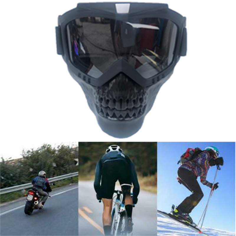 Motorcycle Motobike Bike Riding Helmet Open Face Mask Shield Goggles