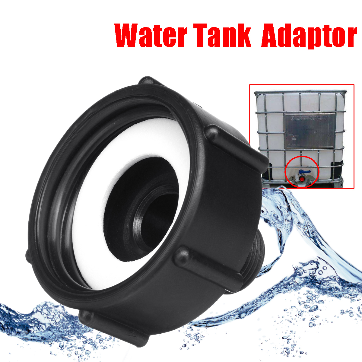 IBC Water Tank Adapter Fittings Connector S100 x 8 (100mm) to S60 x 6