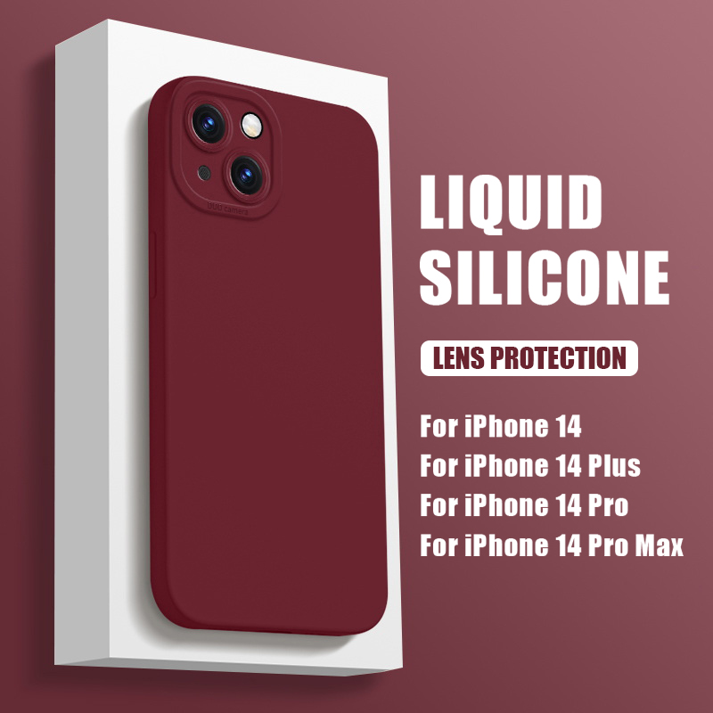 Camera Lens Protection Liquid Silicone Case on For iPhone 11 12 Pro Max 8 7  6 Plus Xr Xs Max X 14 13 15 Lens push and Pull Cover