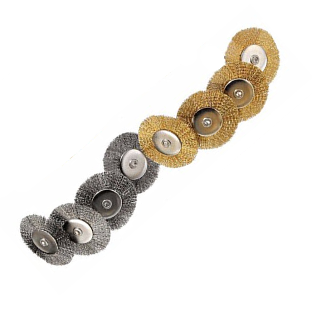 32Pcs Wire Steel Brass Brush Polishing Brush Wheels Tools Rotary