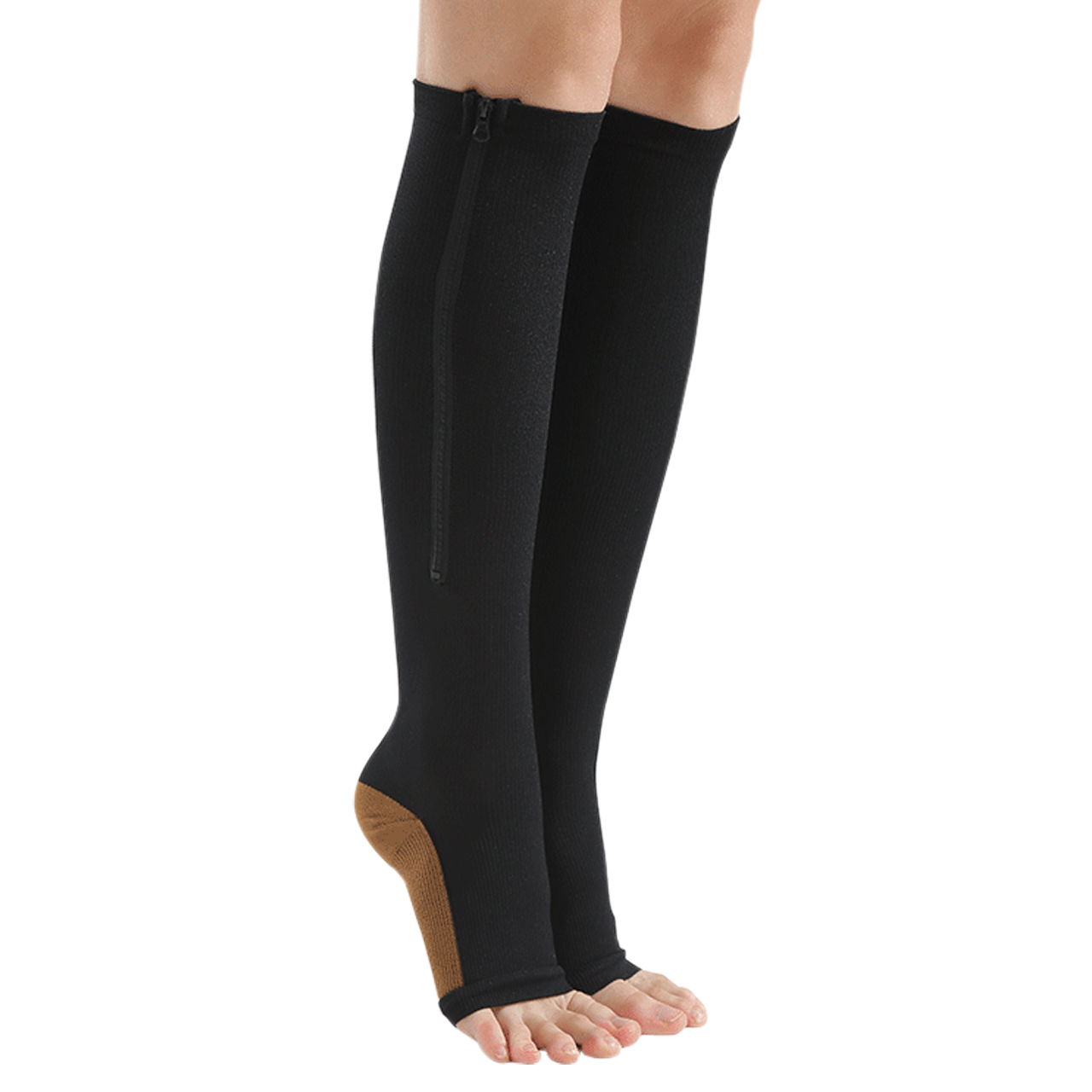 Zipper Compression Copper Socks Foot Support Graduated Zip Stockings ...