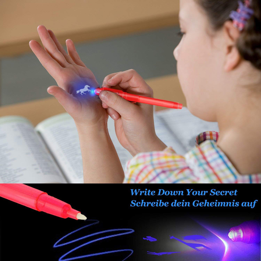 Invisible Ink Pens UV Light Black Light Magic Highlighter Secret