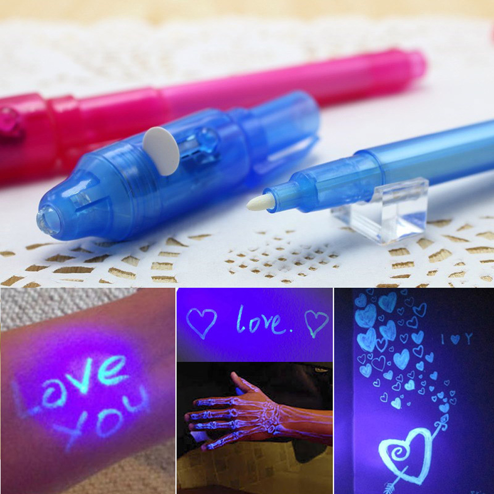 Invisible Ink Pens UV Light Black Light Magic Highlighter Secret