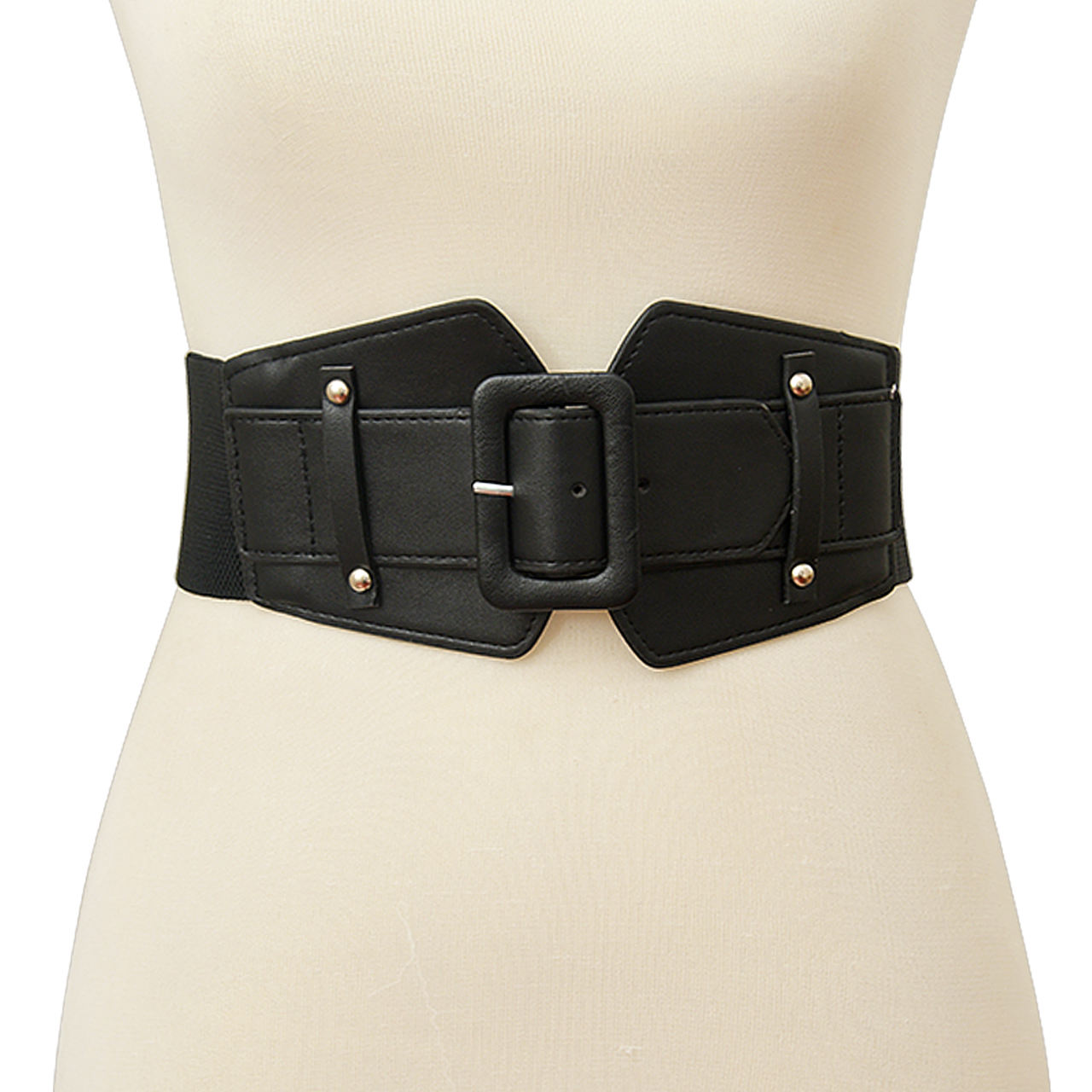 Womens Fashion Buckle Waist Belt Wide Leather Elastic Cinch Corset ...