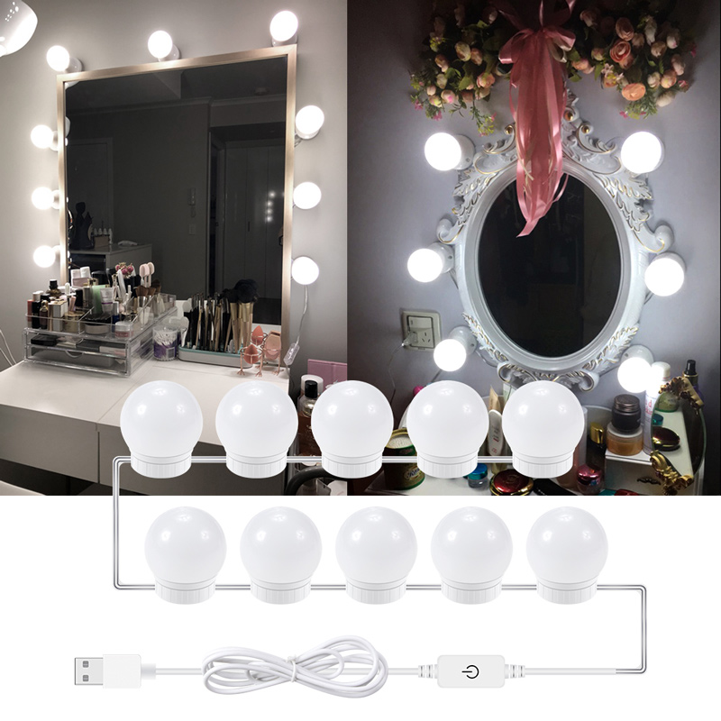 14pcs LED Makeup Light Kit Mirror Bulbs Table Set Dimmable Hollywood
