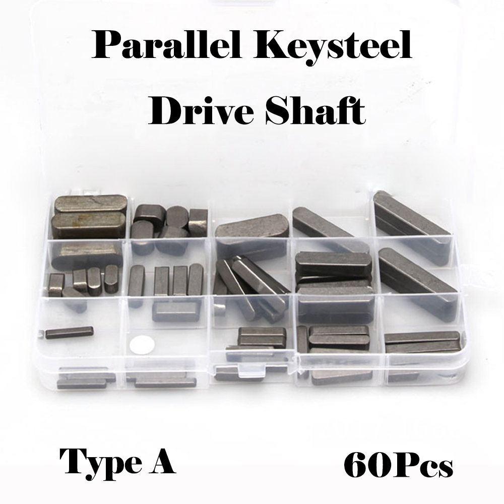 140Pcs Set Round Ended Feather Key Drive Shaft Parallel Keys 3mm 4mm 5mm 6mm Kit 