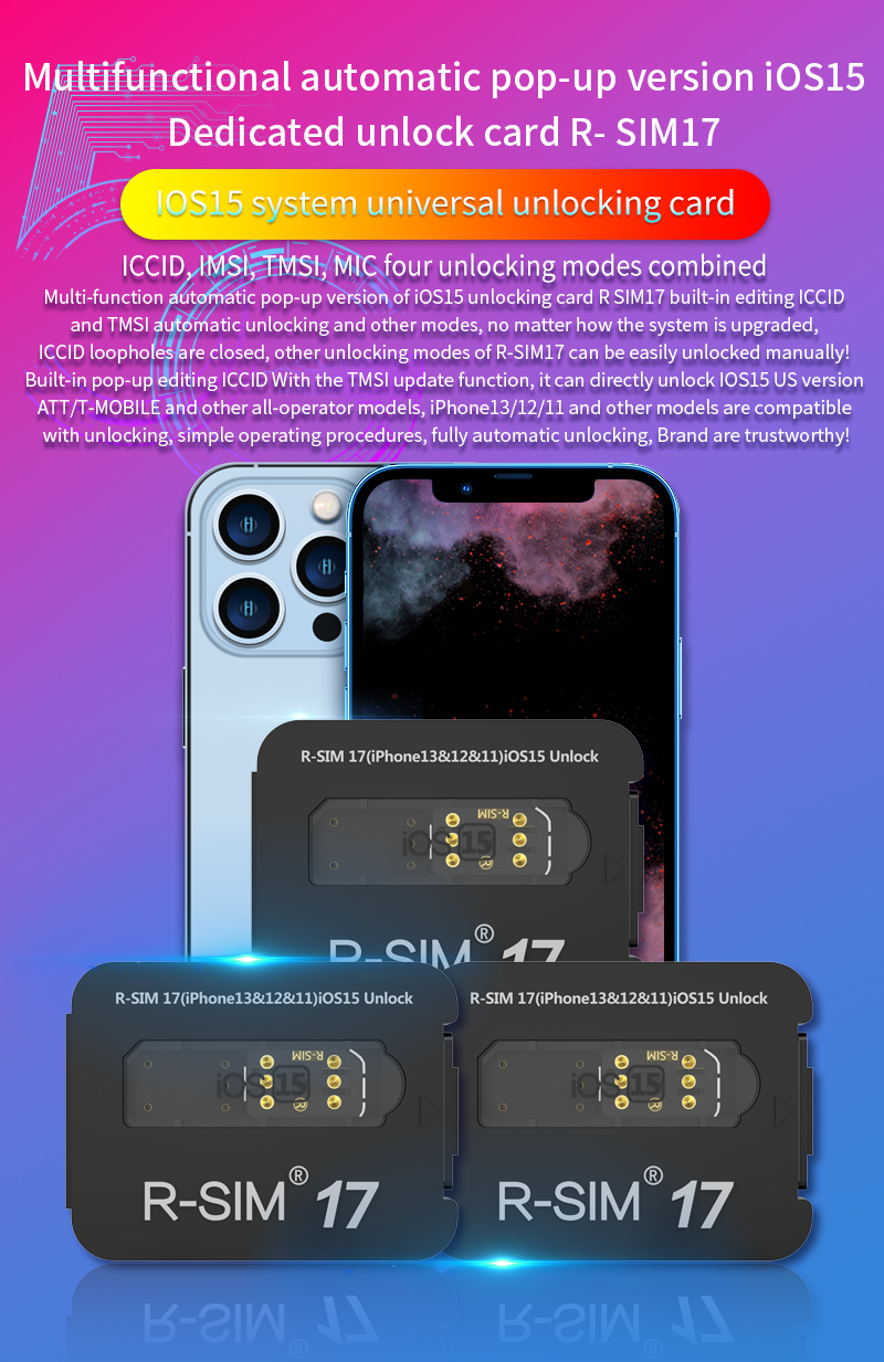 Upgrade RSIM 17 Nano Unlock Card Fits IOS 15 iPhone 13 Pro 12 Pro