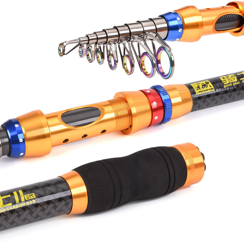 Telescopic Carbon Fiber Spinning Fishing Rod And Reel Combo Full Kits