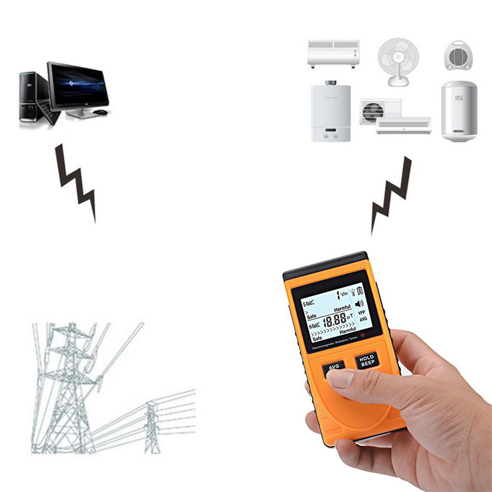 LCD Digital Electromagnetic Radiation Detector Dosimeter ...