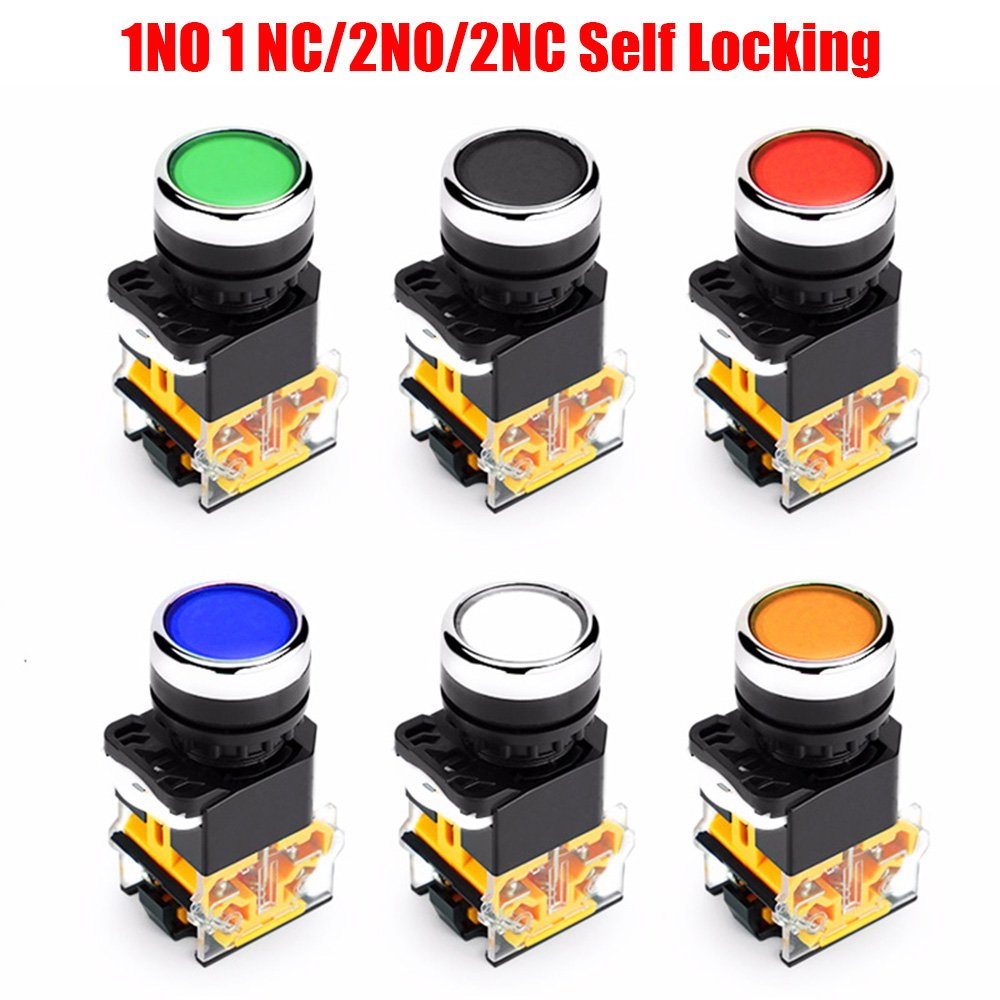 22mm NO+NC START STOP DPST Latching Momentary Push Button Switch