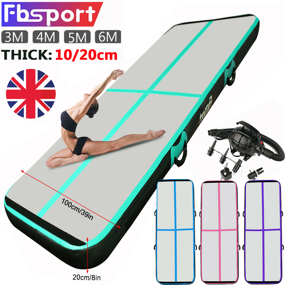 4m 5m 6m Airtrack Inflatable Air Track Gymnastics Tumbling ...
