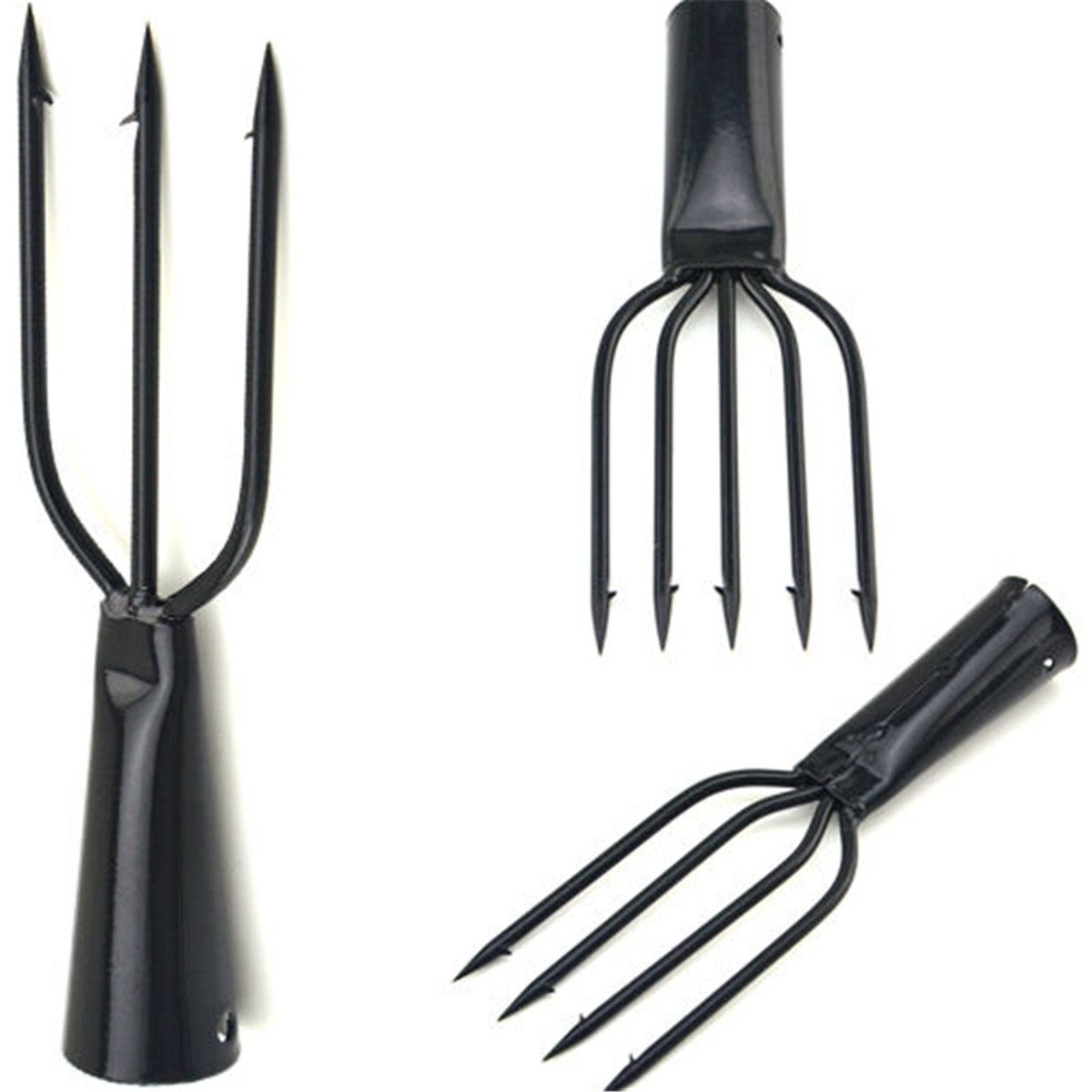 3/4 Prong Tine Barbed Stainless Steel Fishing Fork Spear Gaff Frog ...