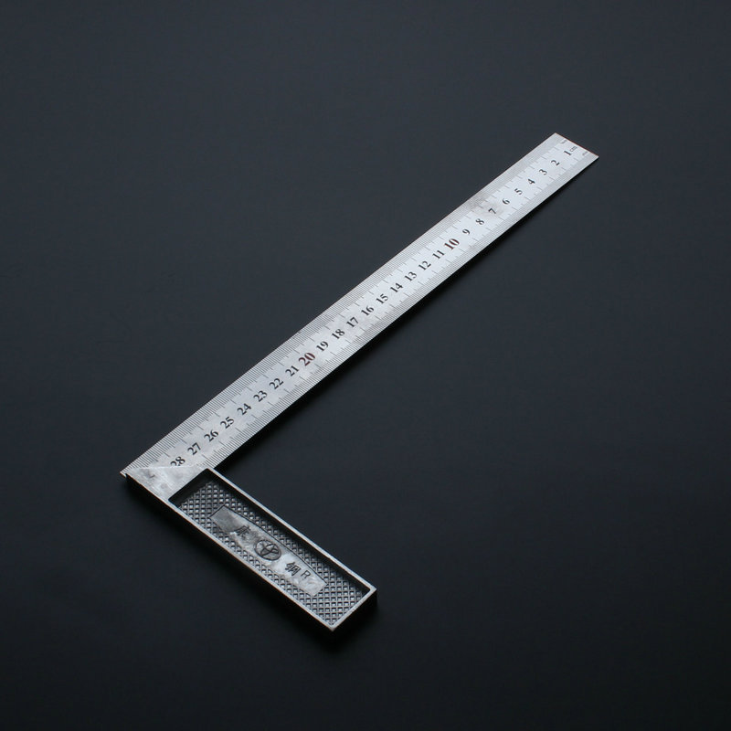 Stainless Steel L-Square Angle Ruler Woodworking Measuring Tool 0-300 ...