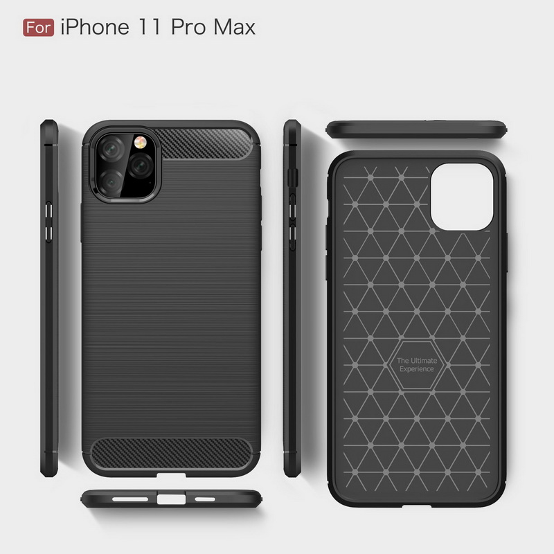 Carbon Fiber Cover For iPhone 12 11 Pro Max Shockproof Silicone Soft