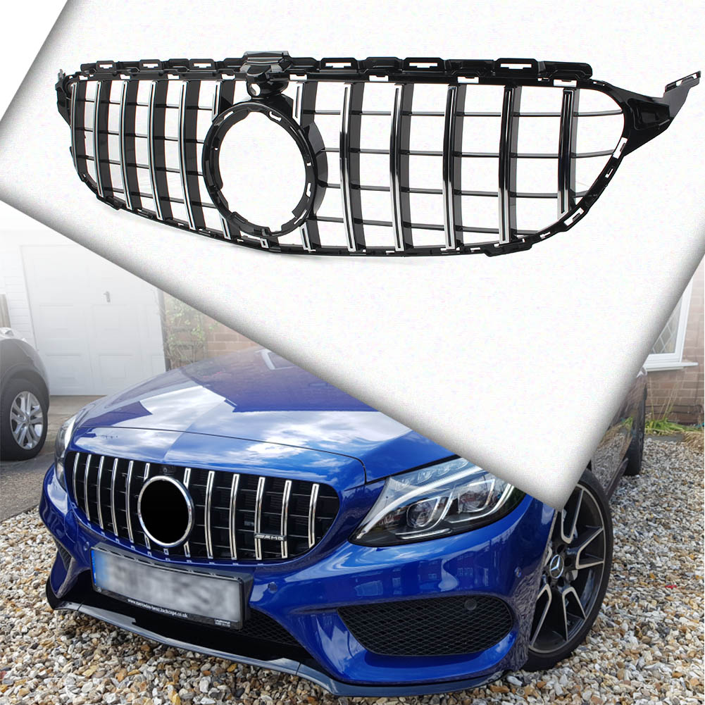 Car Front Grille Frame Gt R Style For Mercedes Benz C Class W205 C200 C300 2019 Ebay