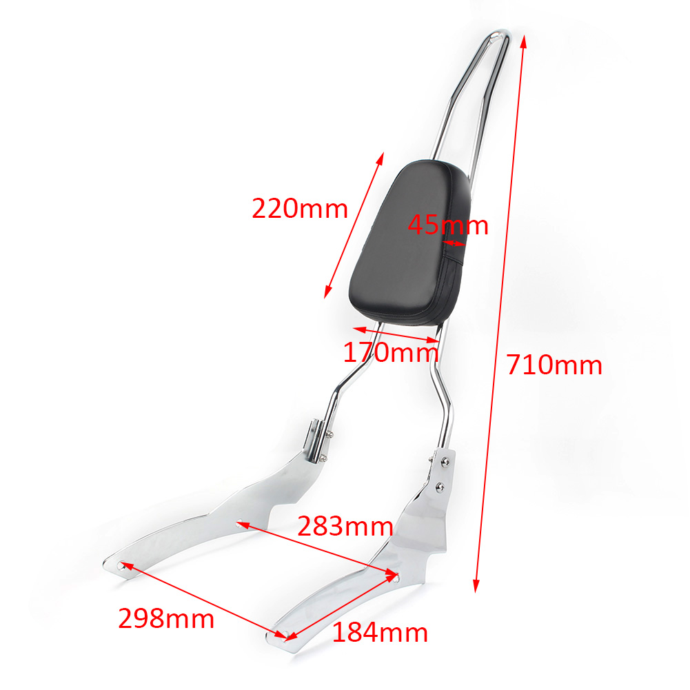 Motaux Passagier Sissy Bar met Bagagerek Rugleuning voor Yamaha V Star 650 400 Classic XVS650 XVS400 DragStar 1998-2018, Zwart