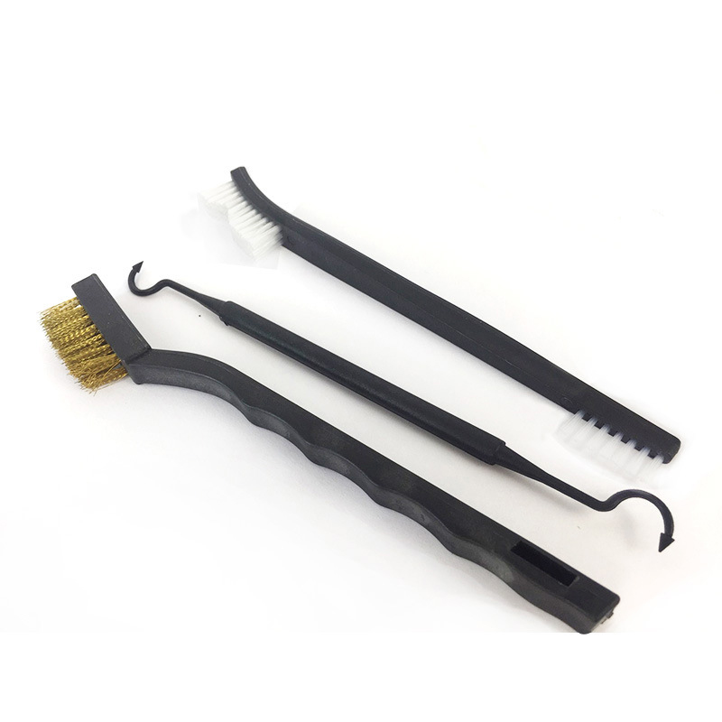3 Piece Gun Rifle Pistol Cleaning Brushes Brush Kit Nylon Brush Picks