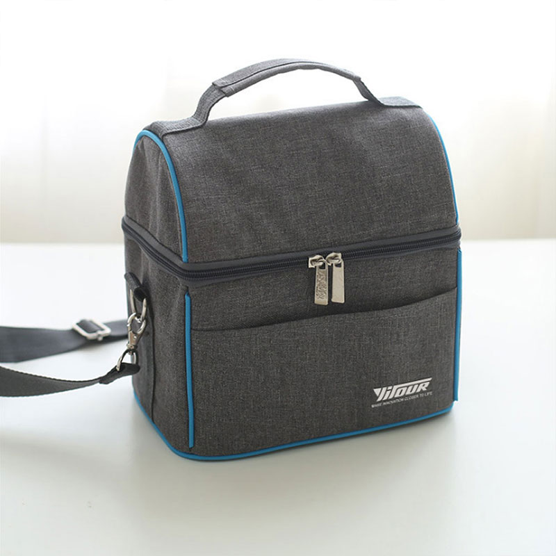 grey insulated lunch bag