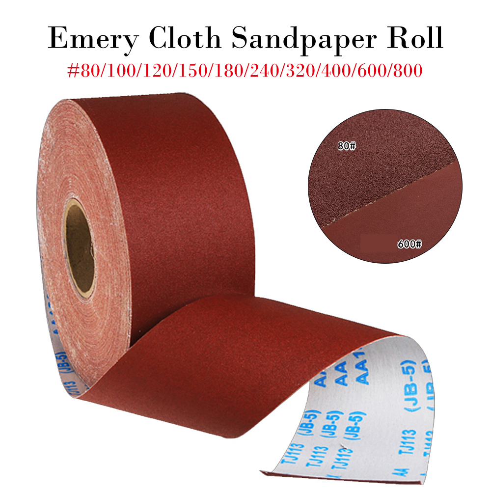 4'' 100mm Wide Emery Cloth Roll Aluminium Oxide Sanding Sandpaper 80