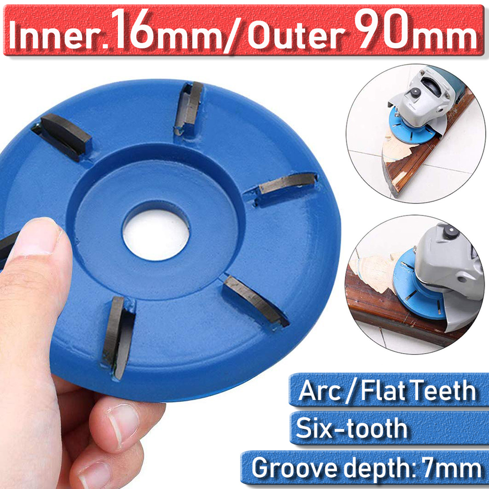 6 Teeth Arc Flat Wood Working Carving Disc Milling Cutter For Angle Grinder