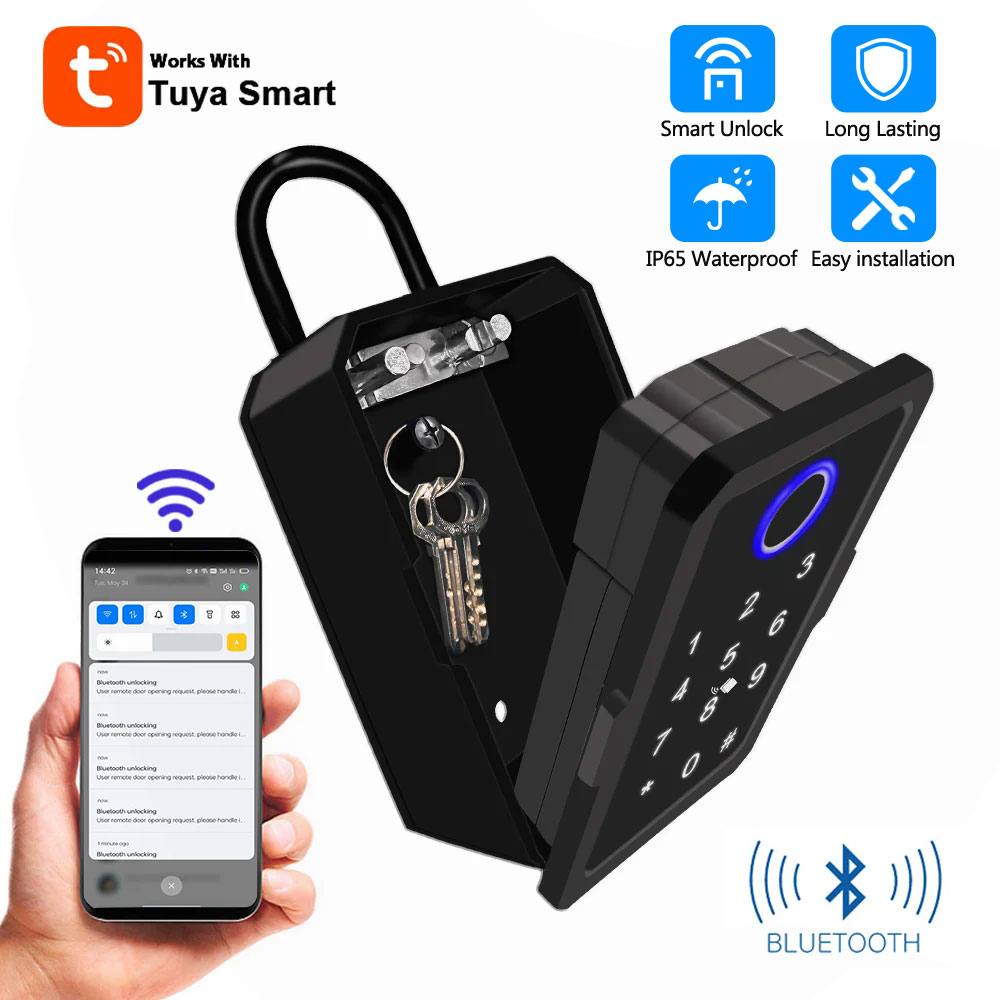 Smart Key Safe Lock Box Security Combination Bluetooth Outdoor Key Box  Access | eBay UK