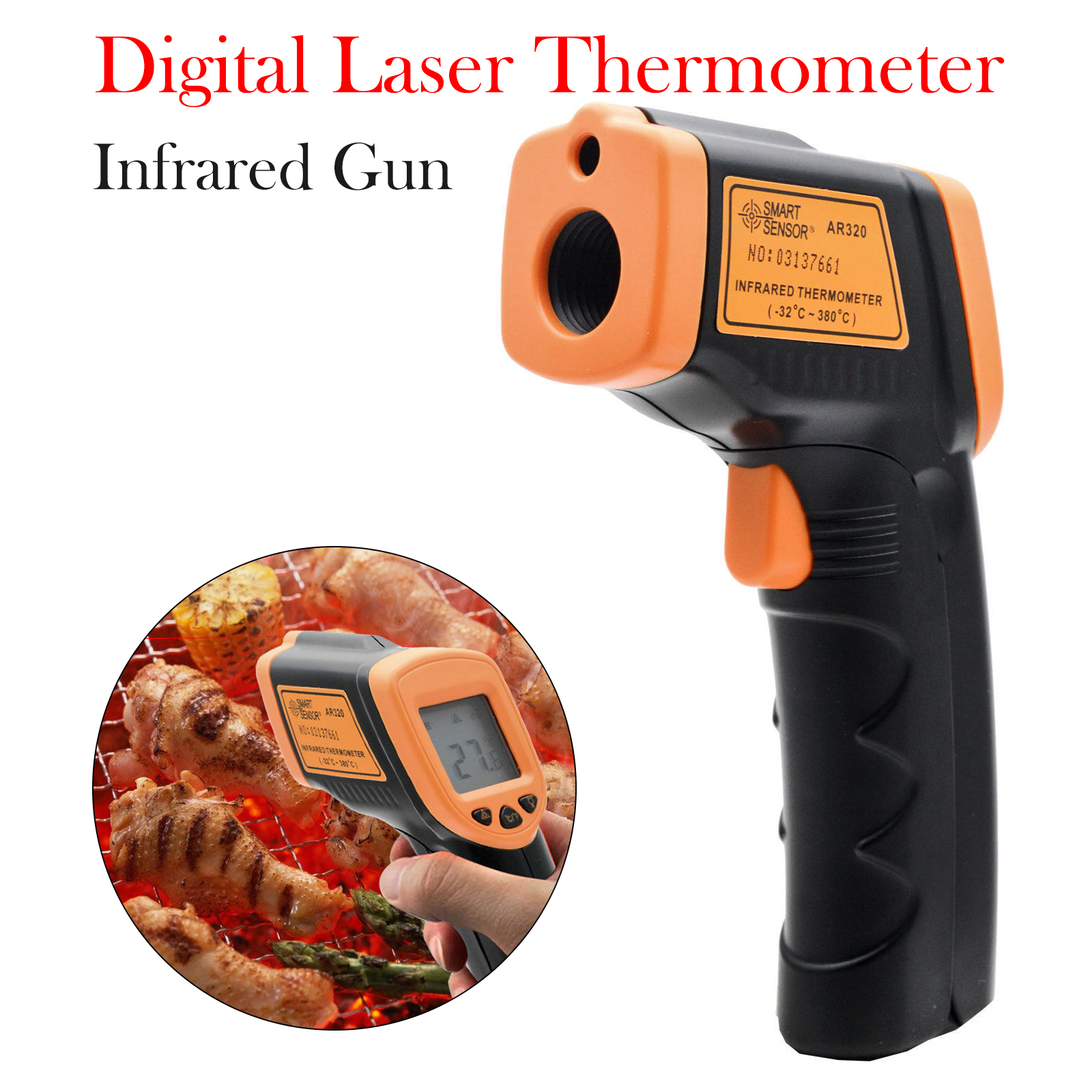 Digital Infrared Handheld Temperature Gun Thermometer NonContact IR