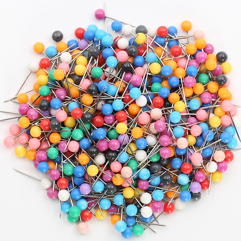 6001000pcs Point Map Push Pins Plastic Steel Points Tacks Needle Round