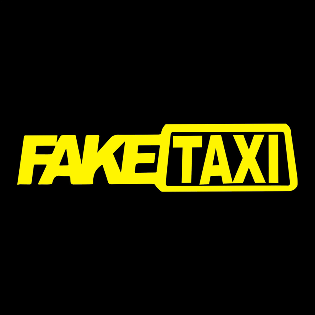 4pcs Yellow Fake Taxi Faketaxi Stickers Car Window Bumper Vinyl Decal